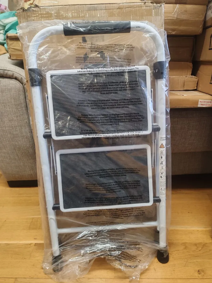 2 Step Ladder with Handrail – Folding Step Stool - Image 3