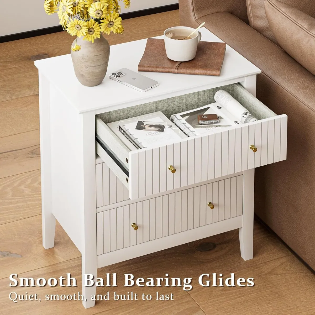 Large Bedside Table Bedroom 3 Drawer Chest of - Image 3