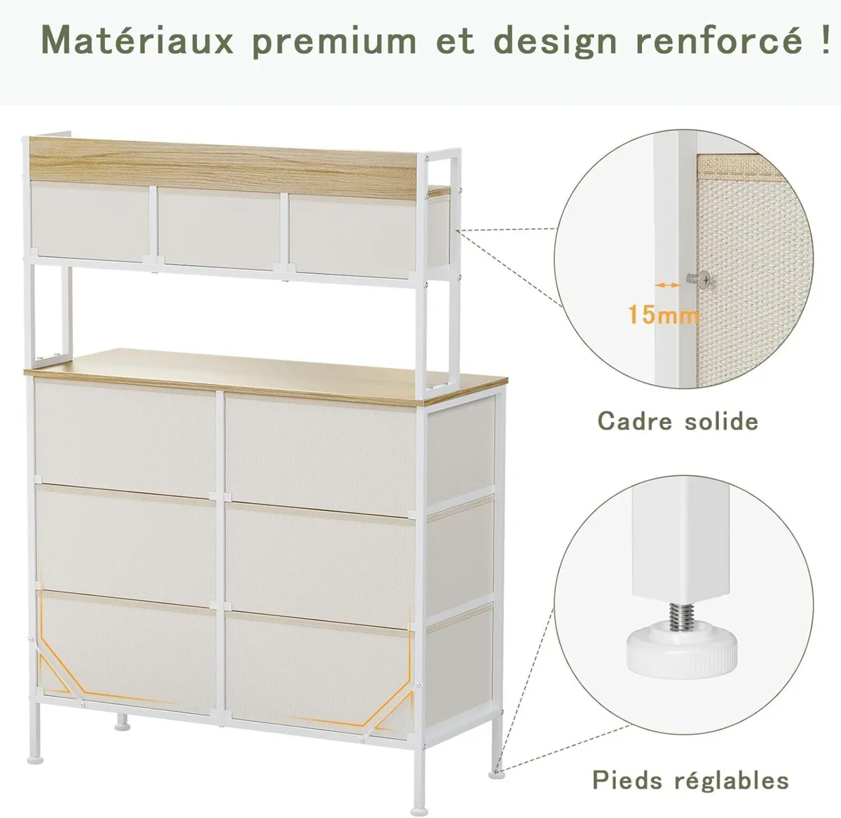 Chest of Drawers Bedroom Cabinet with Handles - Image 4