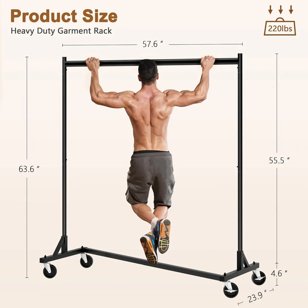 Z Rack Set of 2 Rolling Clothing Racks with - Image 3