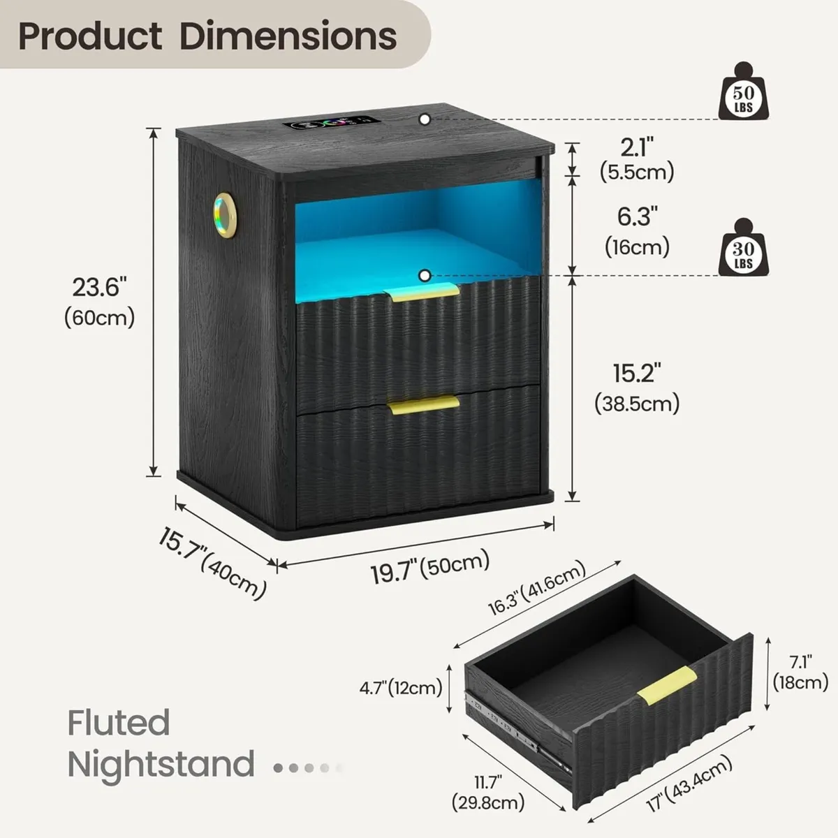 Bluetooth Speaker Bedside Table -24 Color RGB - Image 2