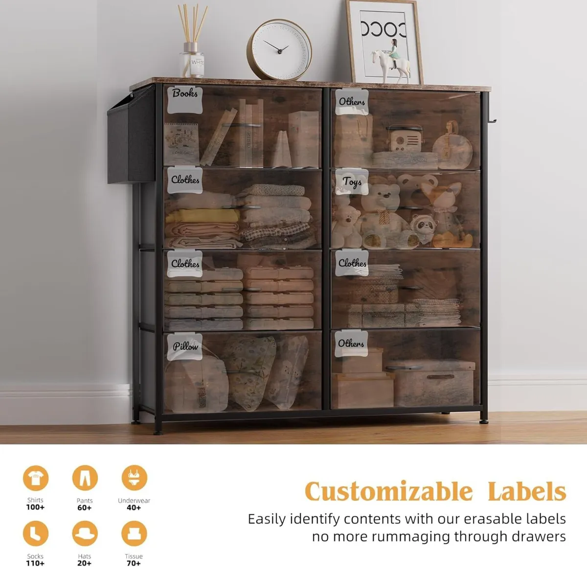 Fabric Chest of Drawers - Canvas Storage Unit - Image 4