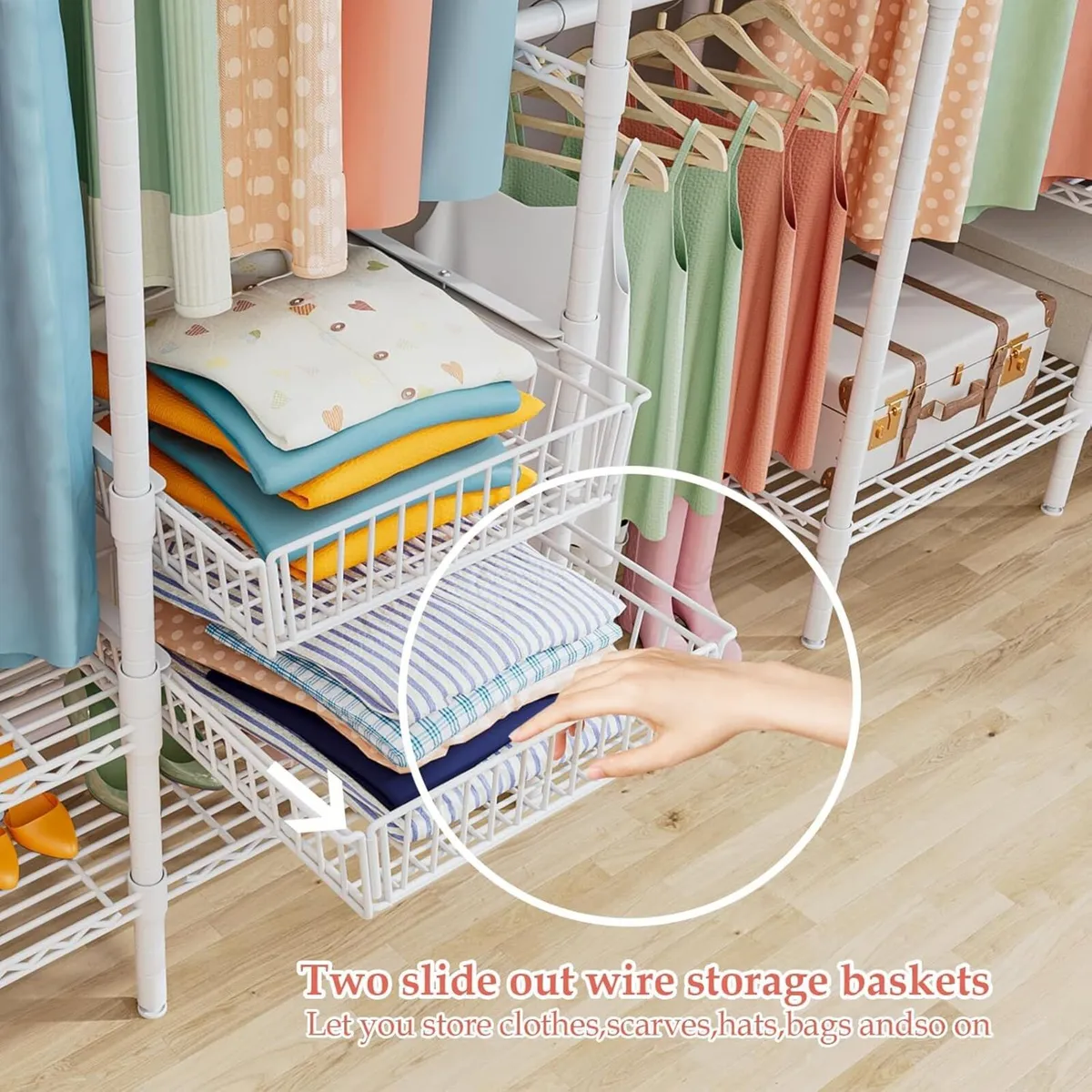 Extendable Clothes Rails Coat Stand with Pull-out - Image 4