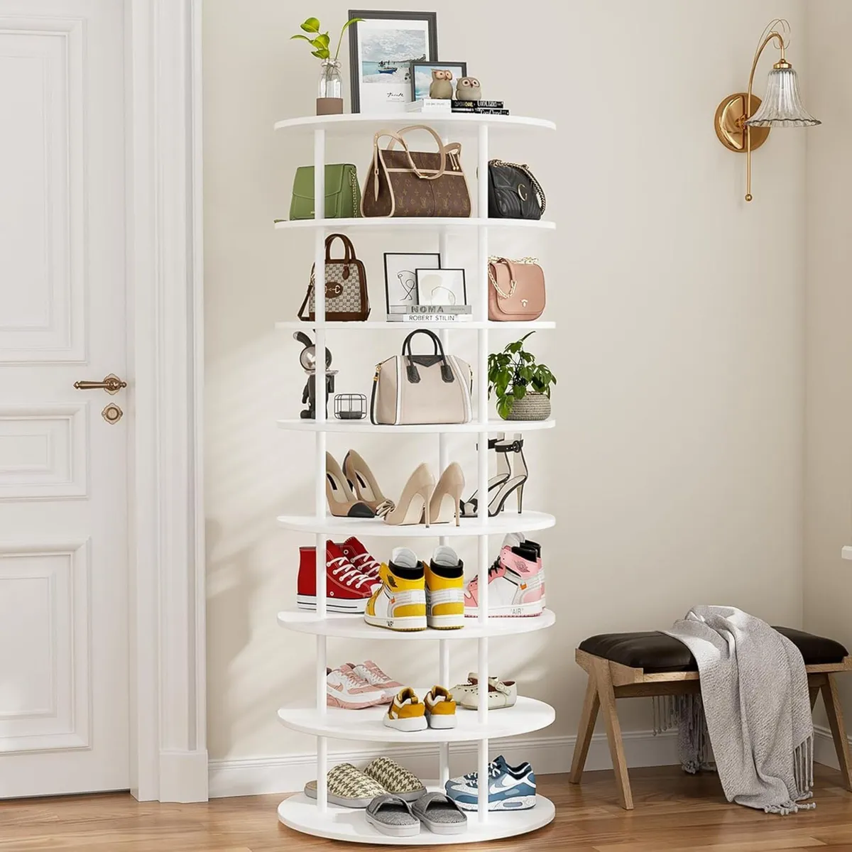 360degrees Rotating Shoe Rack 7-Tier Storage - Image 1