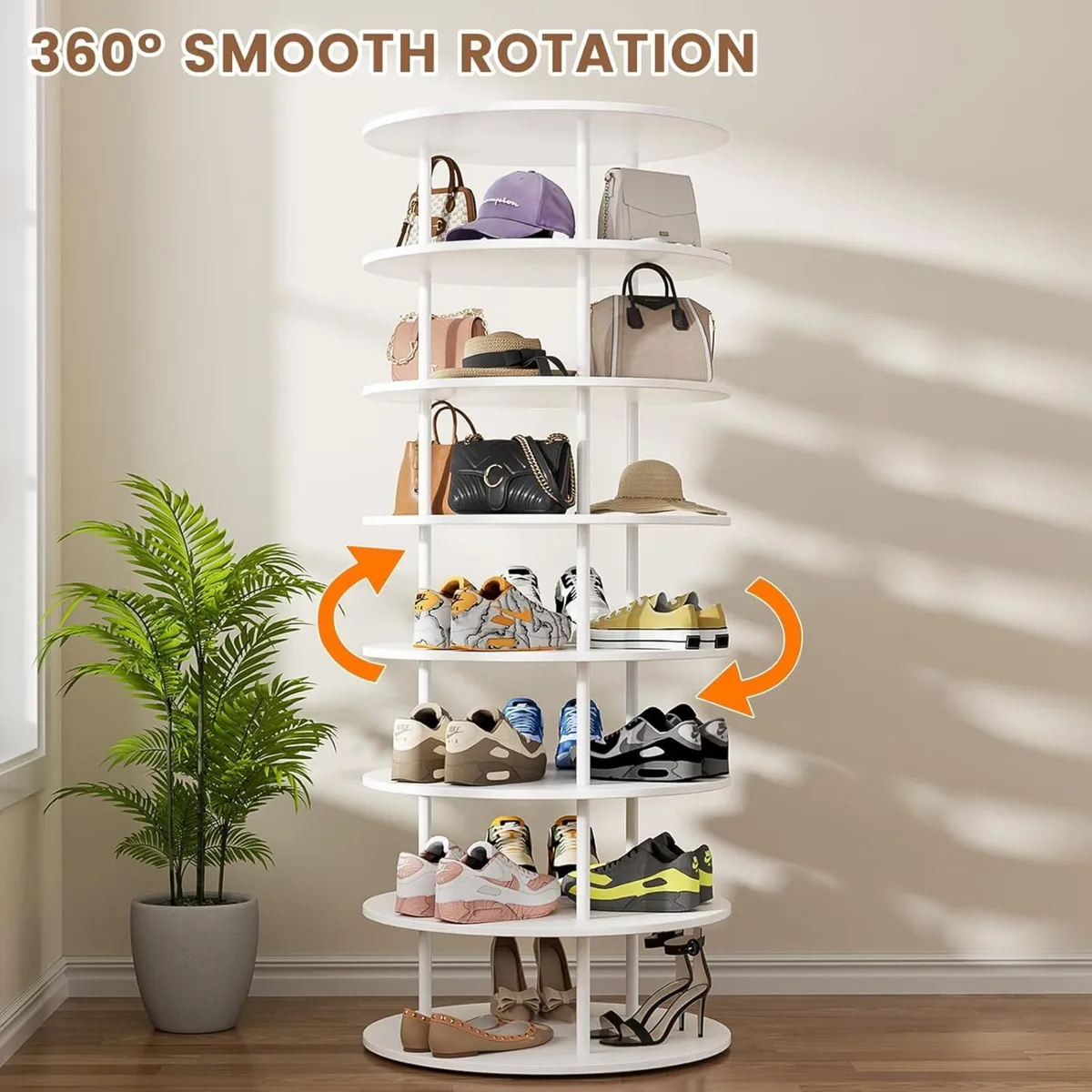 360degrees Rotating Shoe Rack 7-Tier Storage - Image 3