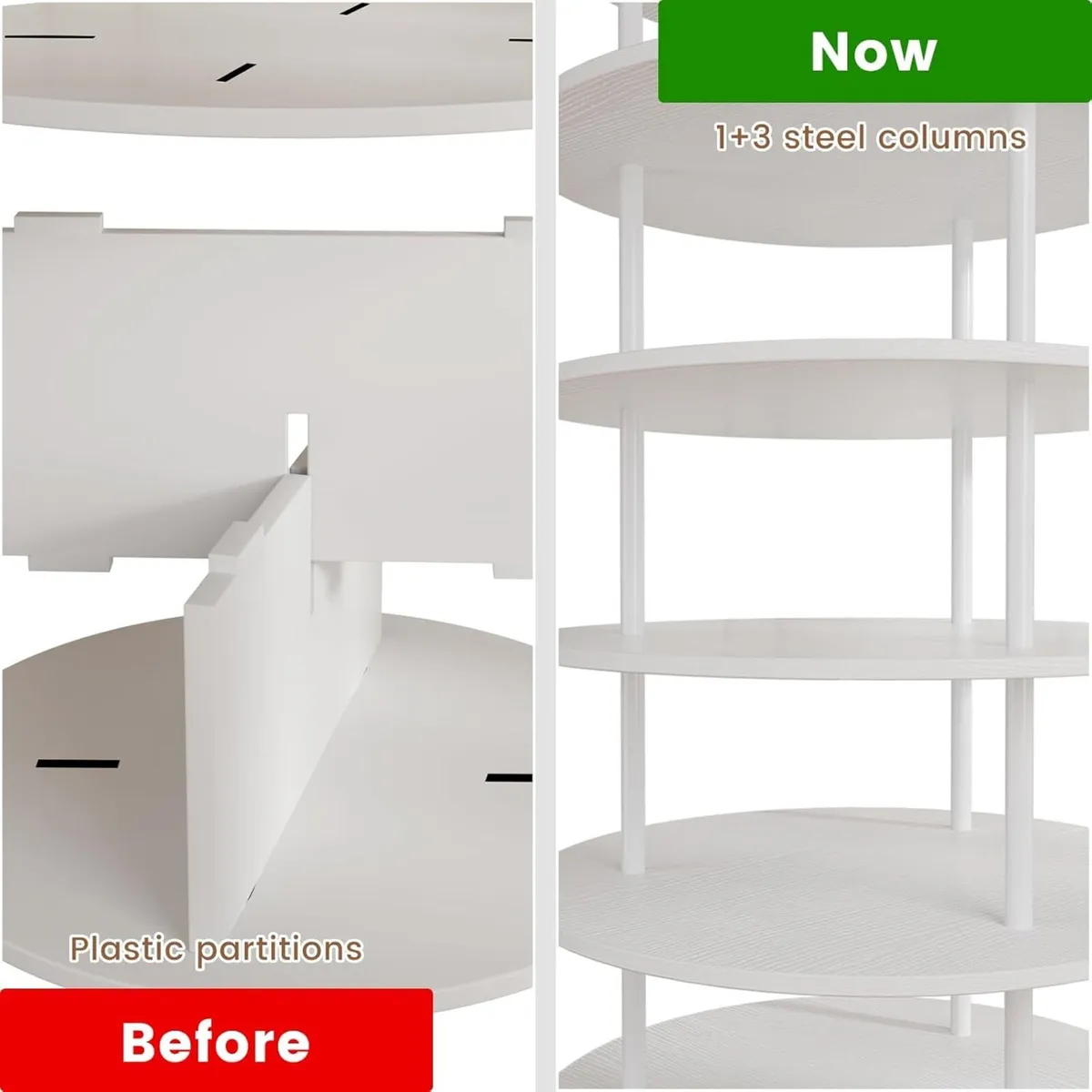 360degrees Rotating Shoe Rack 7-Tier Storage - Image 4