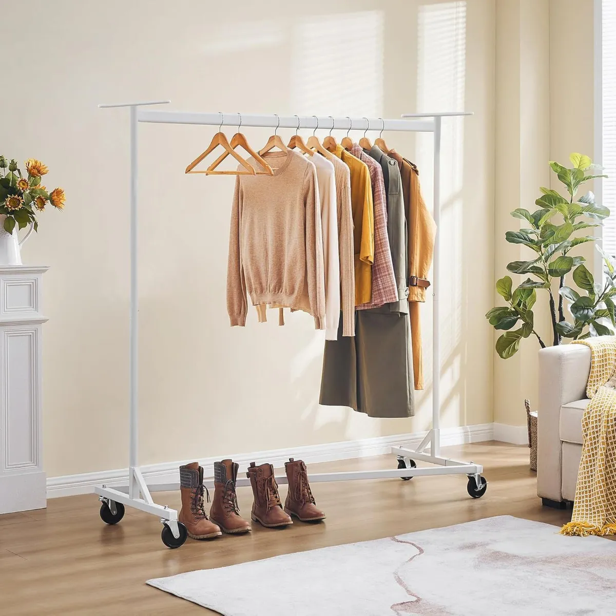 Z Clothes Rack with Cover Metal Heavy Duty - Image 2