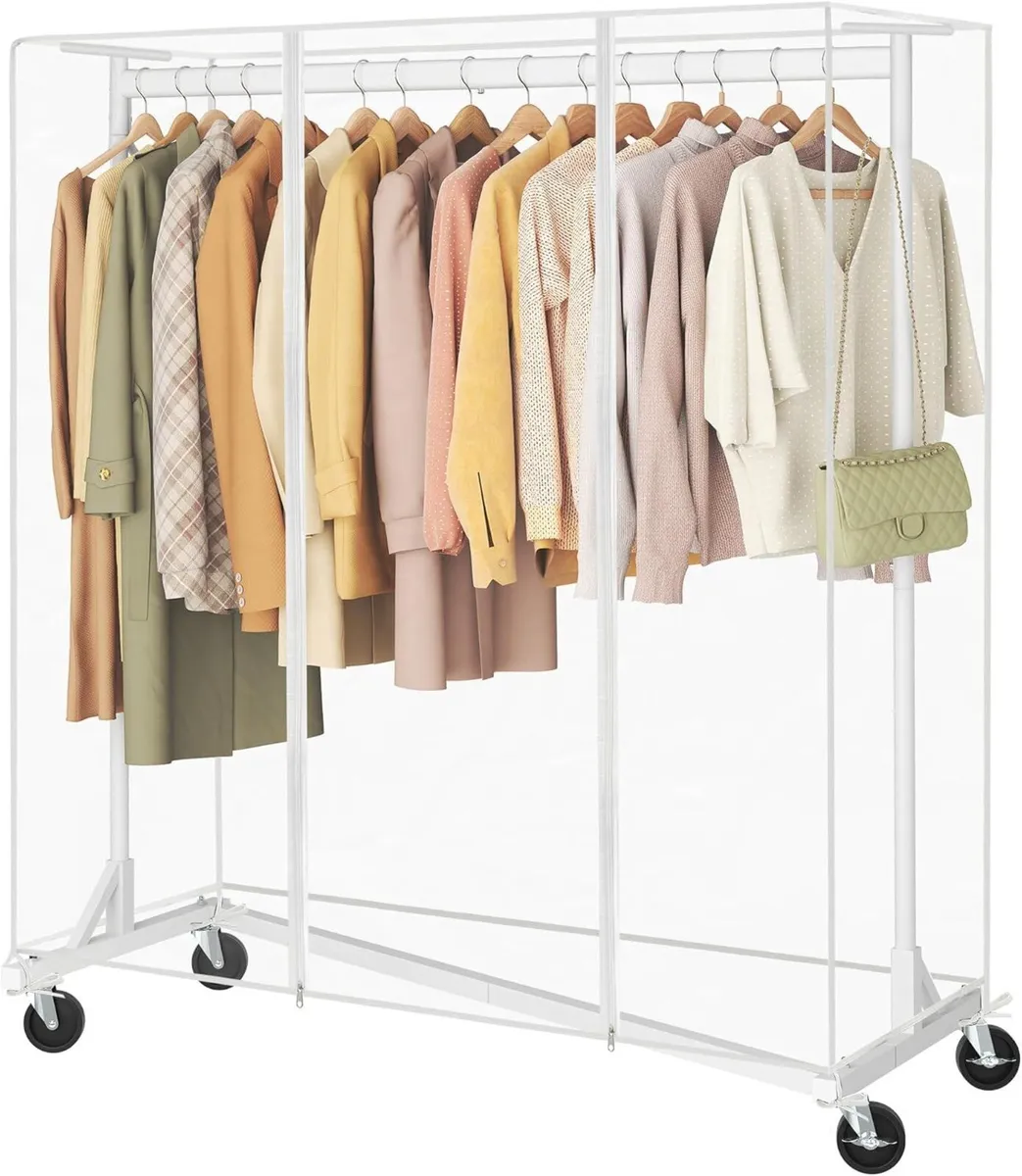Z Clothes Rack with Cover Metal Heavy Duty - Image 1