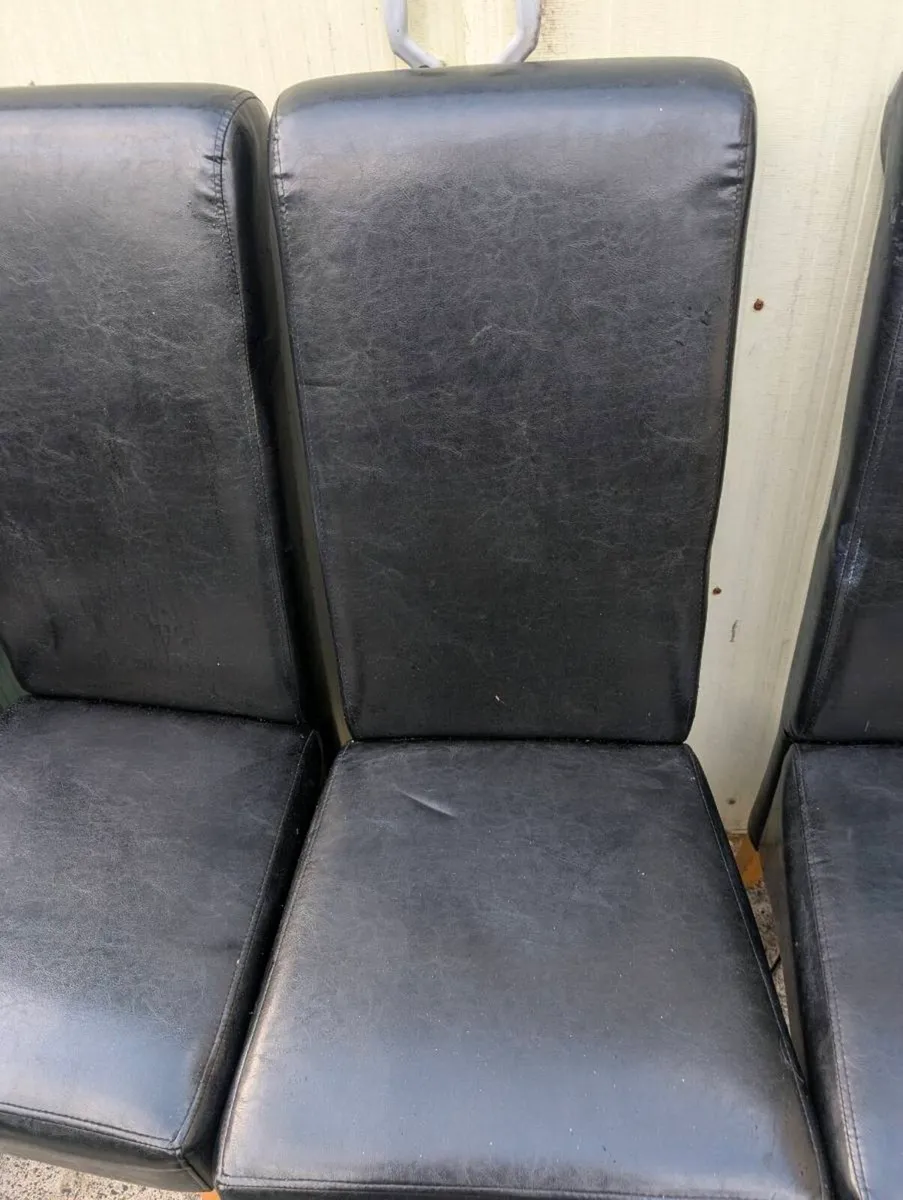 4 black leather  dining room chairs - Image 4