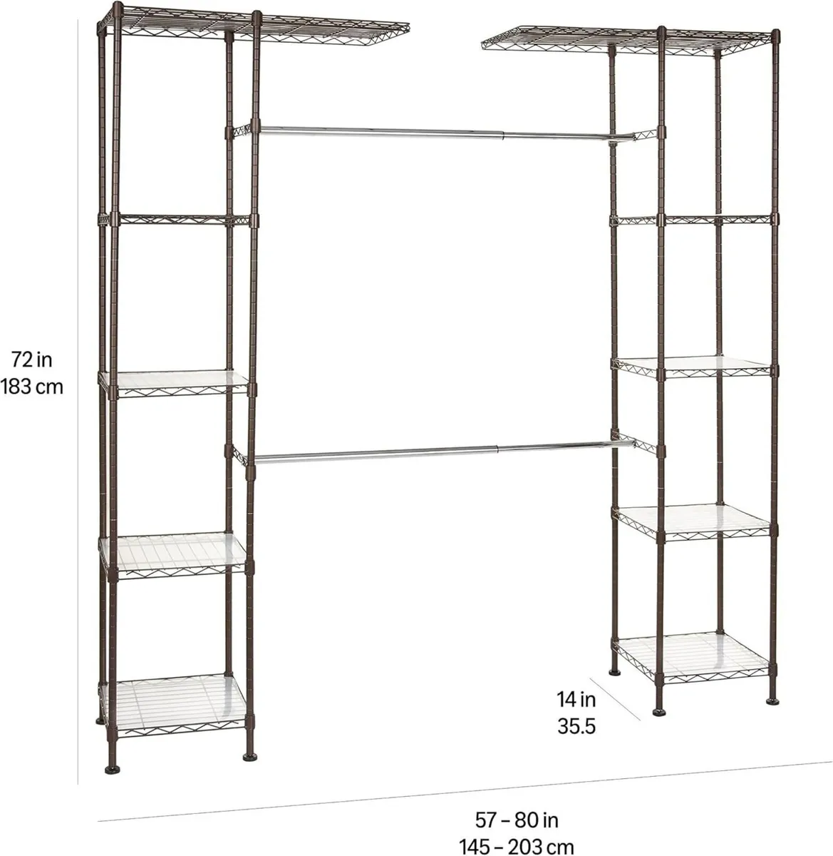 Expandable Wardrobe and Closet Organiser / Rail - Image 3