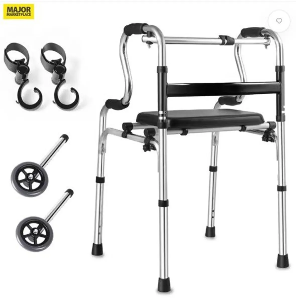 Folding Walking Frame with Seat - Image 1