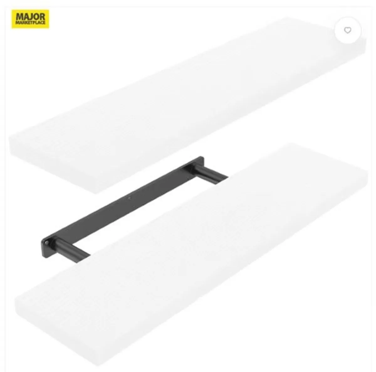 White Floating Wall Shelves (Set of 2) - Image 1