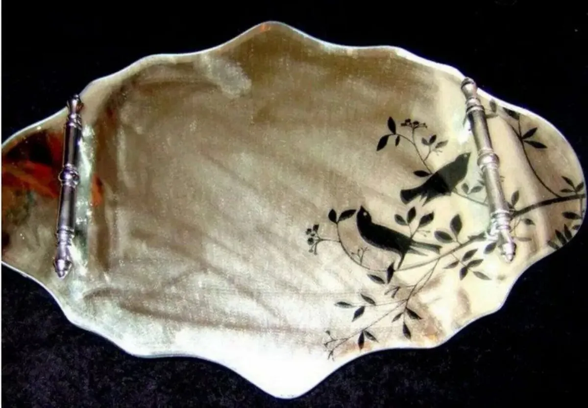 Vintage Harrods Glass Cocktail Tray - Image 1