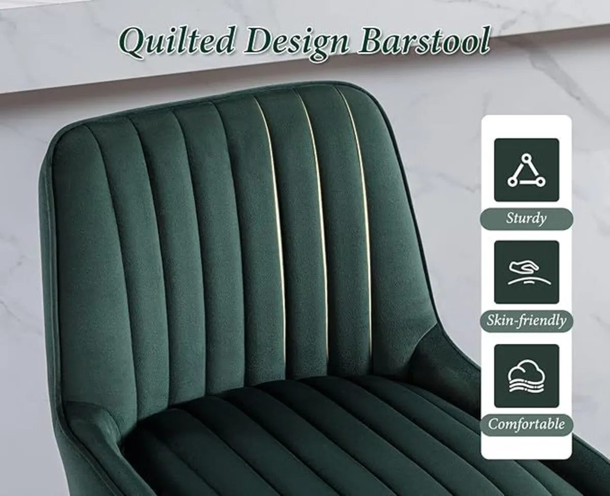 2 X Bar stools Velvet Luxurious Comfort & Sleek St - Image 3