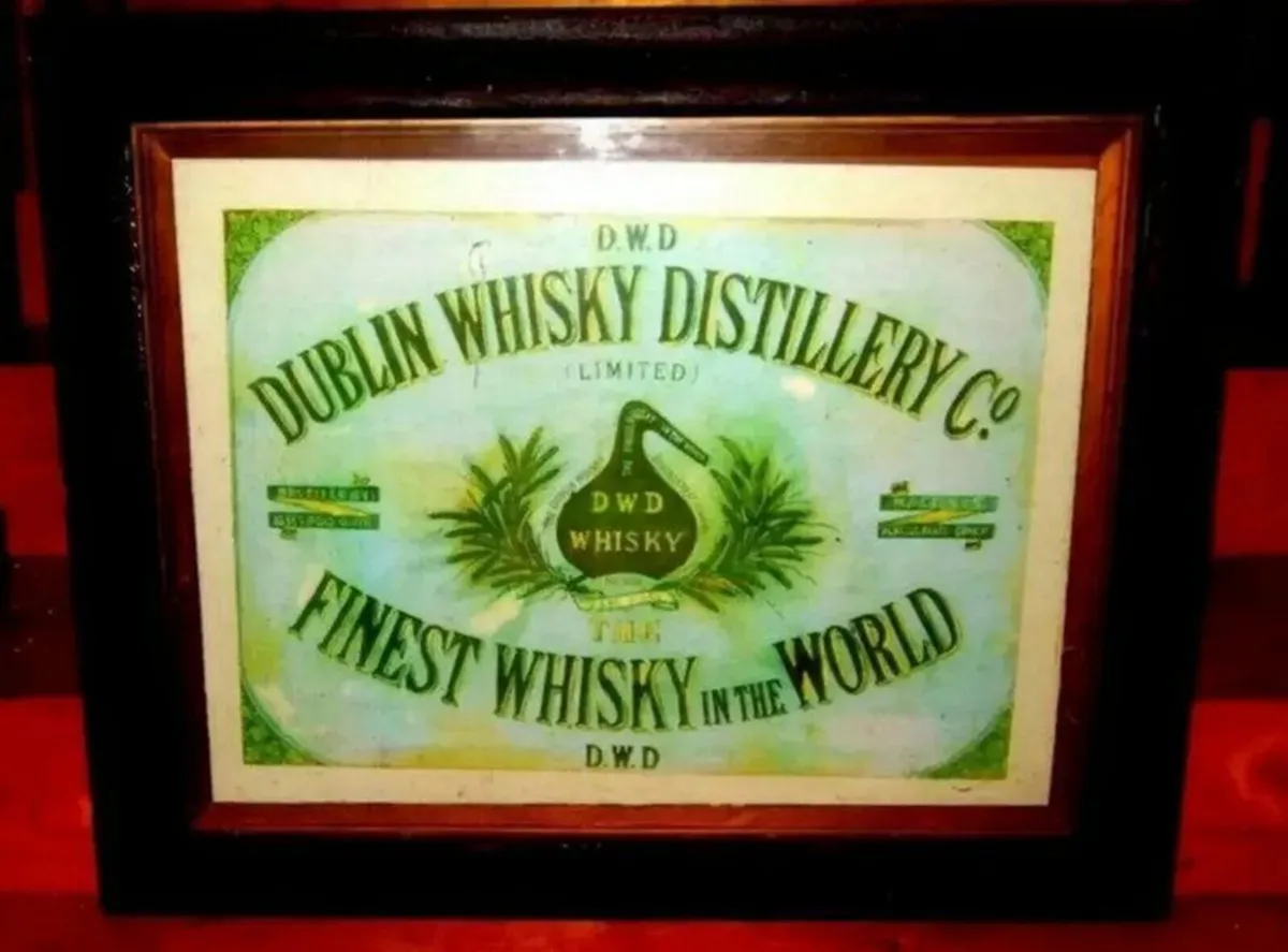 Vintage D.W.D. Dublin Whisky Distillery Framed Ad - Image 2