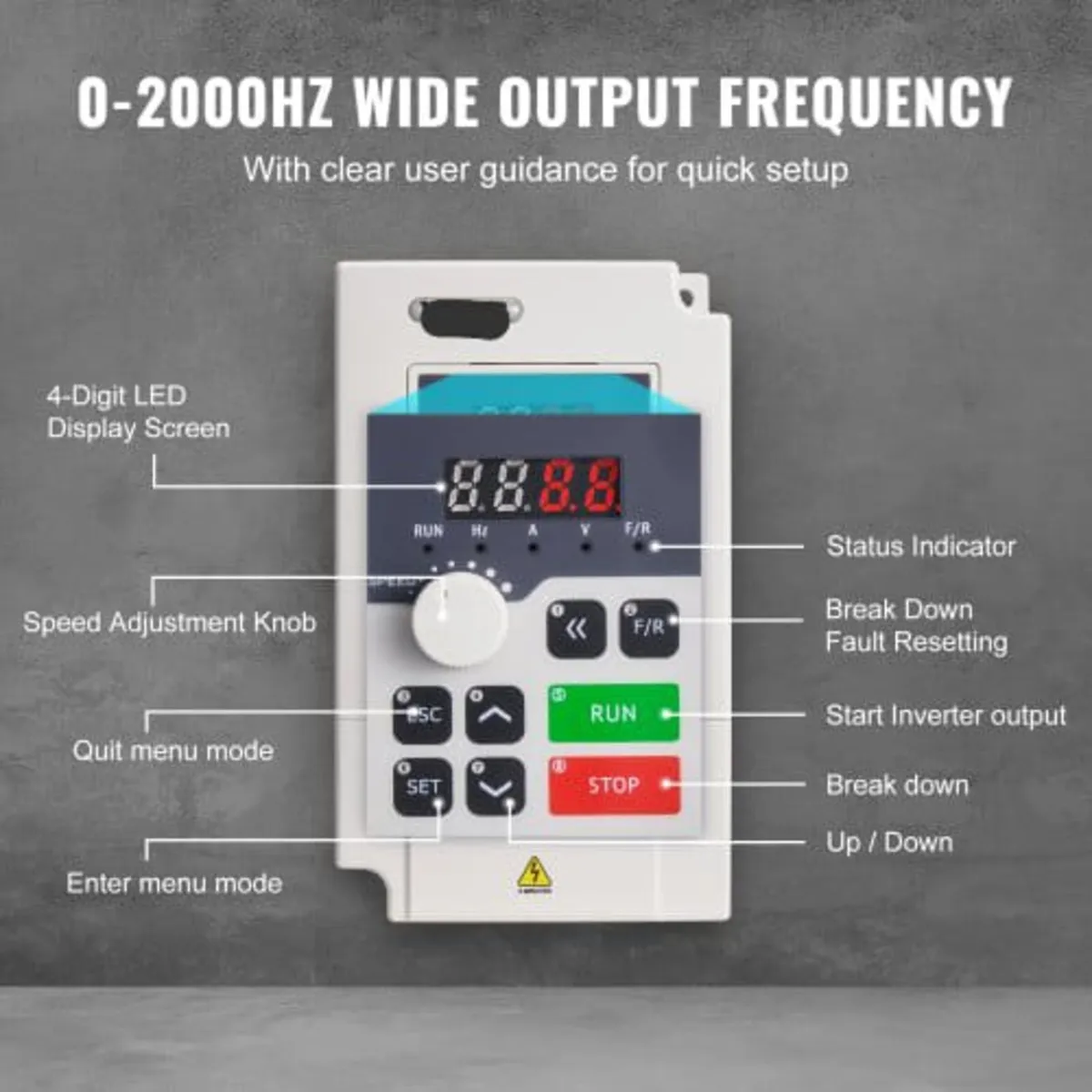 VFD 4HP, 3KW, 14A, 1 or 3 Phase AC 220V Input to 3 - Image 2