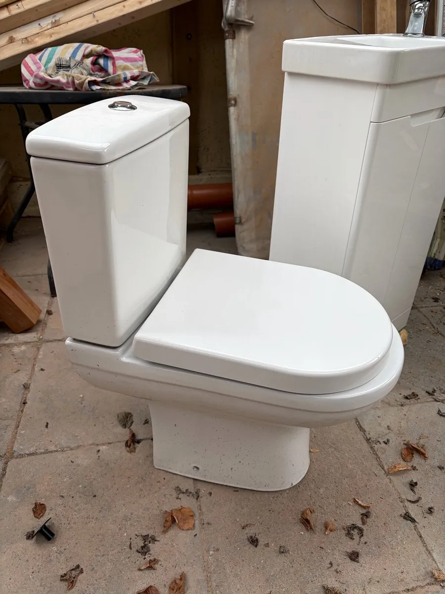 Bathroom toilet and sink unit - Image 2