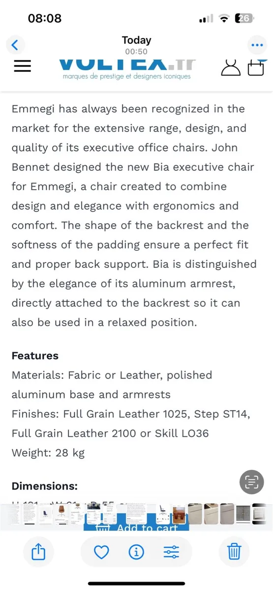 Frezza Bia Executive Office Chair-Italian Designer - Image 4