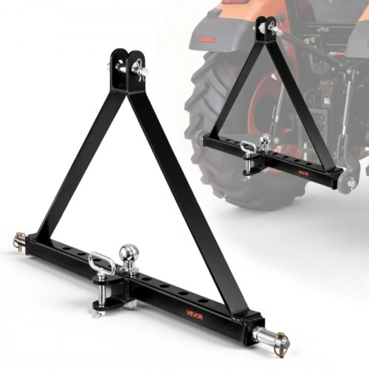 3 Point Trailer Hitch with Trailer Ball, 3 Pt Quic - Image 1