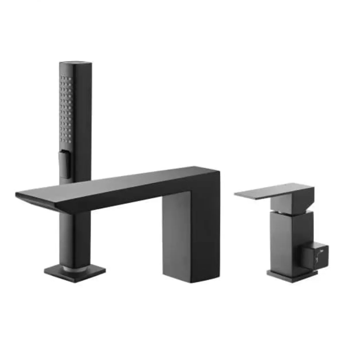 Black Roman Tub Faucet, 3 Hole Waterfall Bathtub F - Image 1