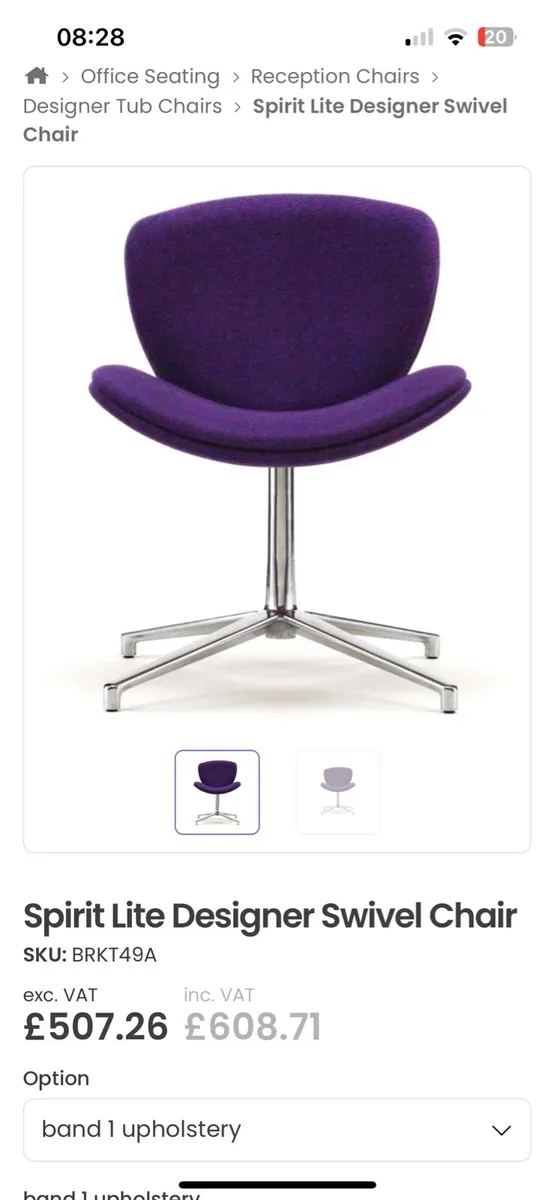 2x Designer Swivel Lounge Chairs 249€each,or2-450€ - Image 2