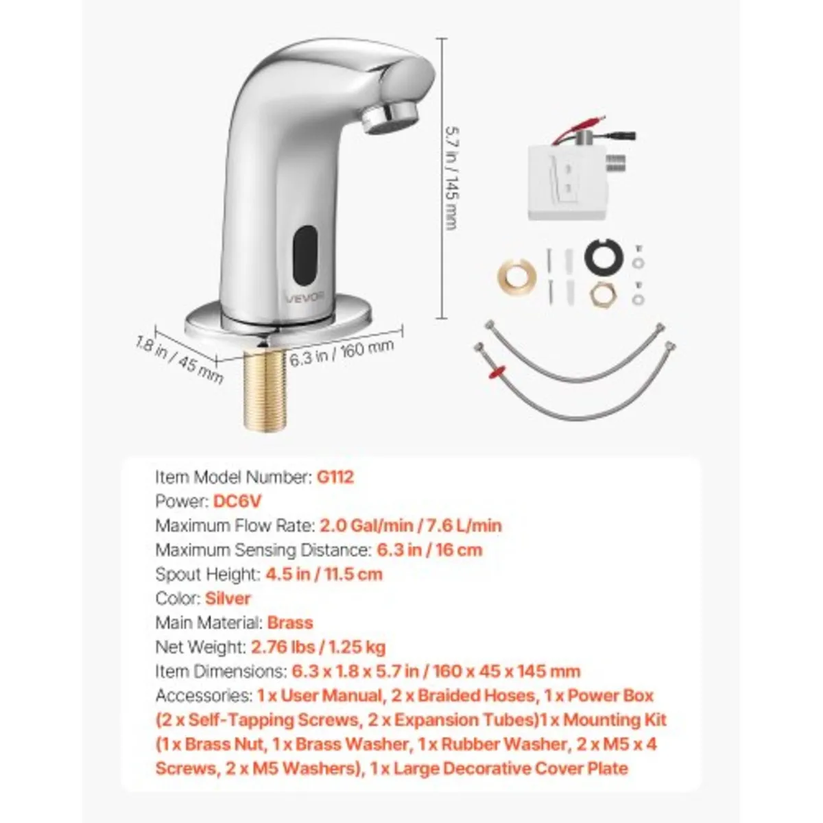 Touchless Bathroom Sink Faucet, Automatic Motion S - Image 4