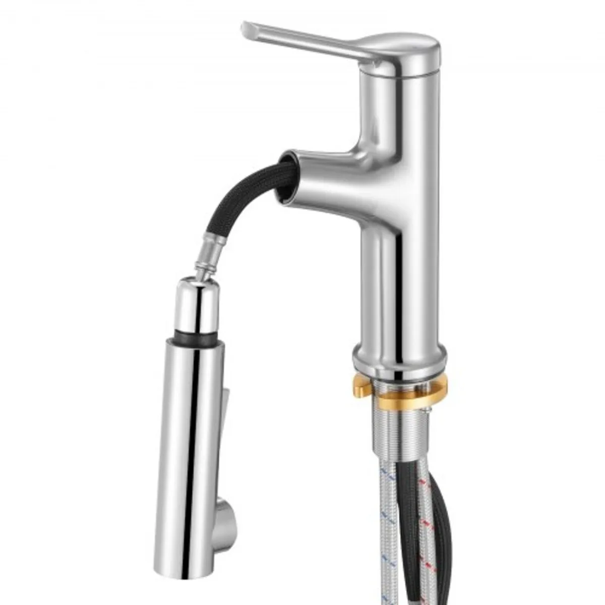 Single Handle Pull Out Faucet 1 or 3 Hole, Brushed - Image 1