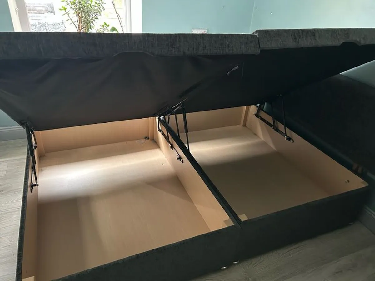 Double Divan Bed with storage (charcoal) - Image 3