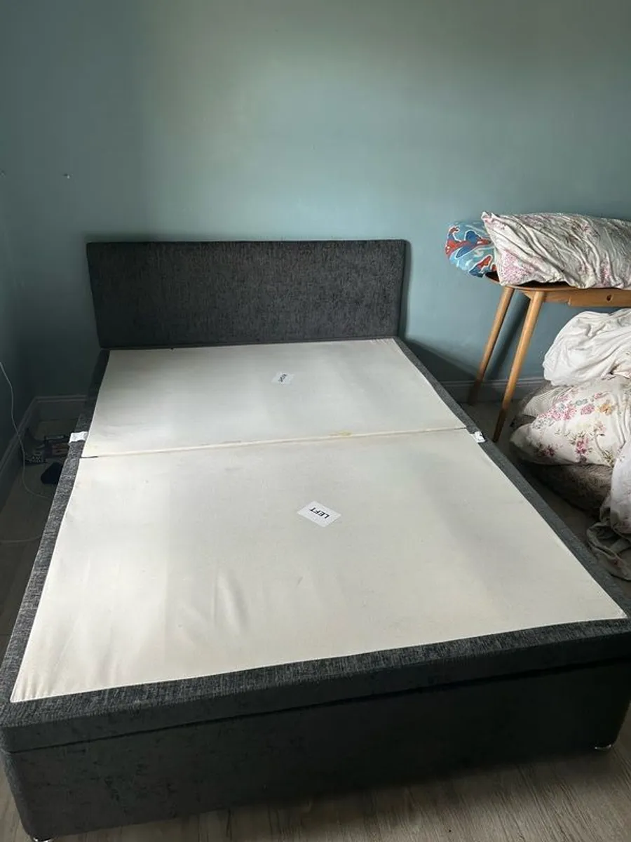 Double Divan Bed with storage (charcoal) - Image 4