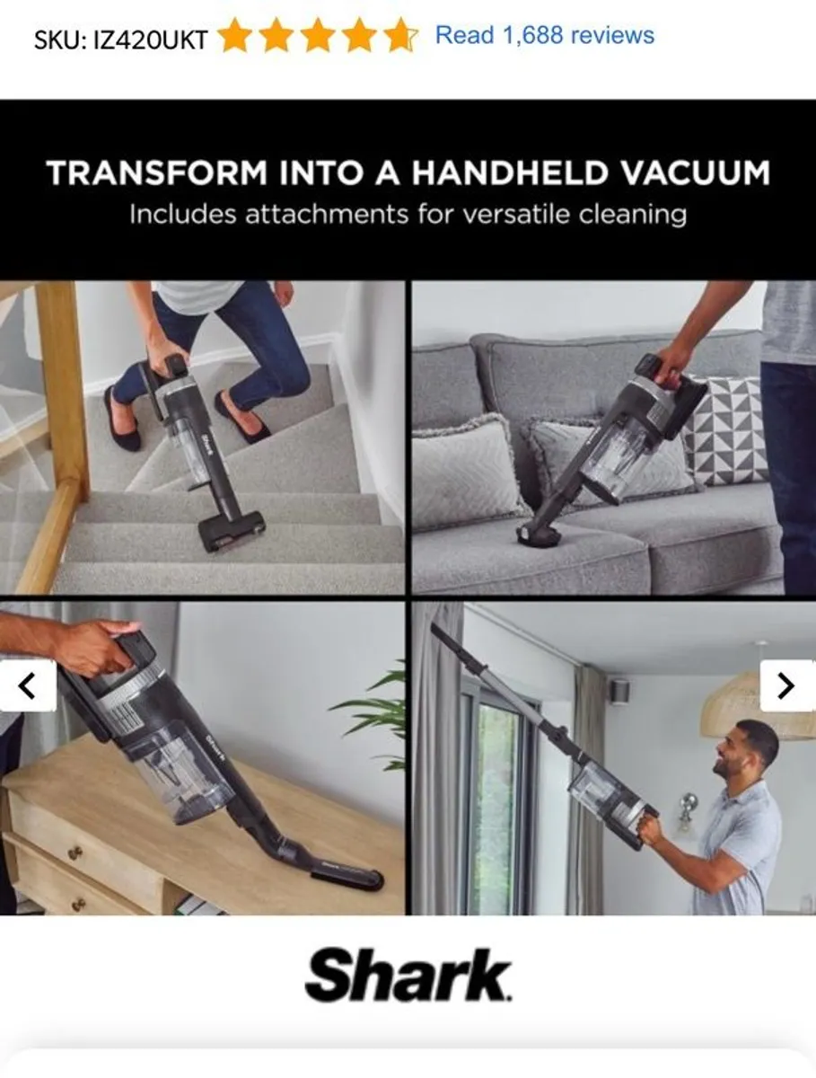 Shark Stratos Anti Hair Wrap Plus Pet Pro Cordless Stick Vacuum Cleaner - brand new in box - Image 4