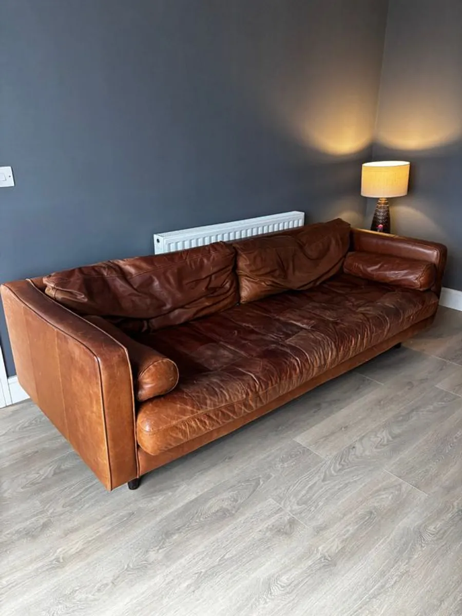 3 seater leather sofa - Image 2
