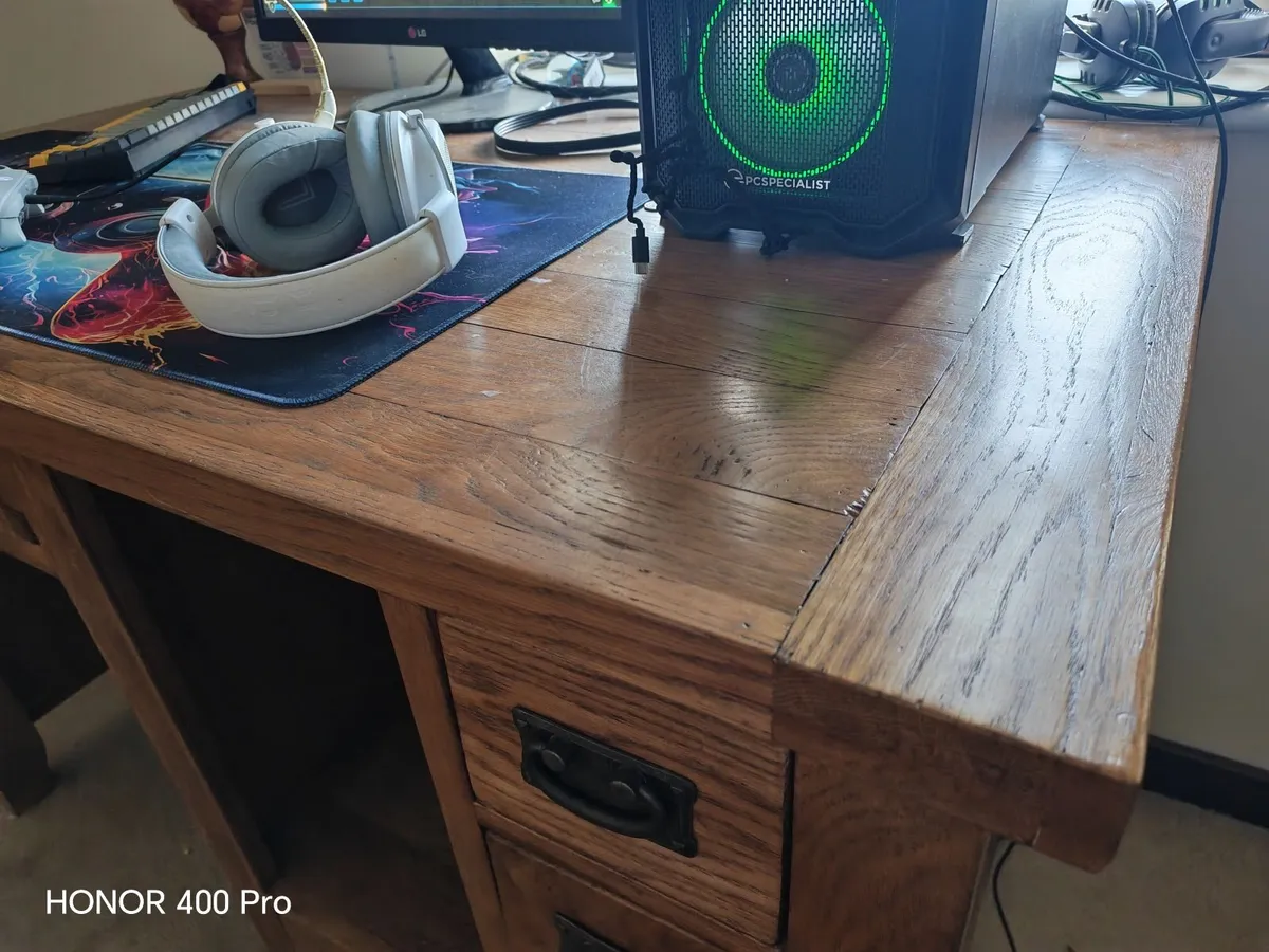 Solid wood oak desk - Image 4