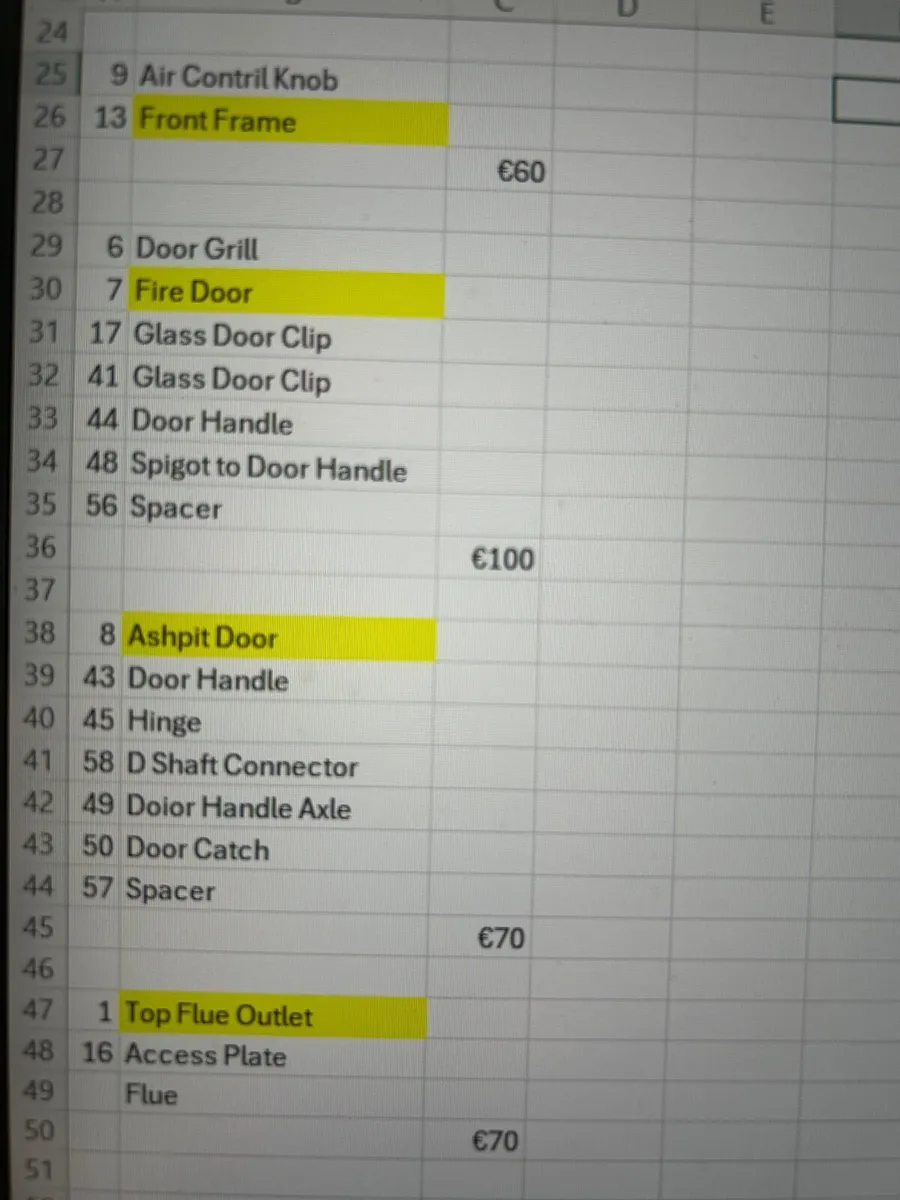 Stanley Erin Stove Parts - Image 1