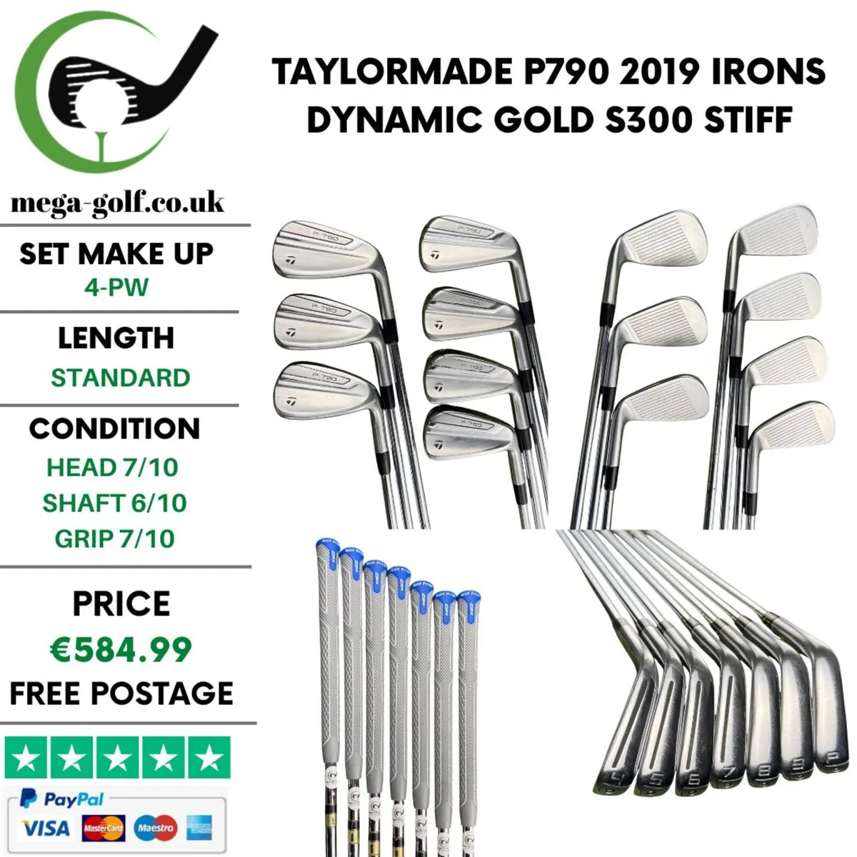 Taylormade P790 2019 Irons / 4-Pw / Stiff - Image 1