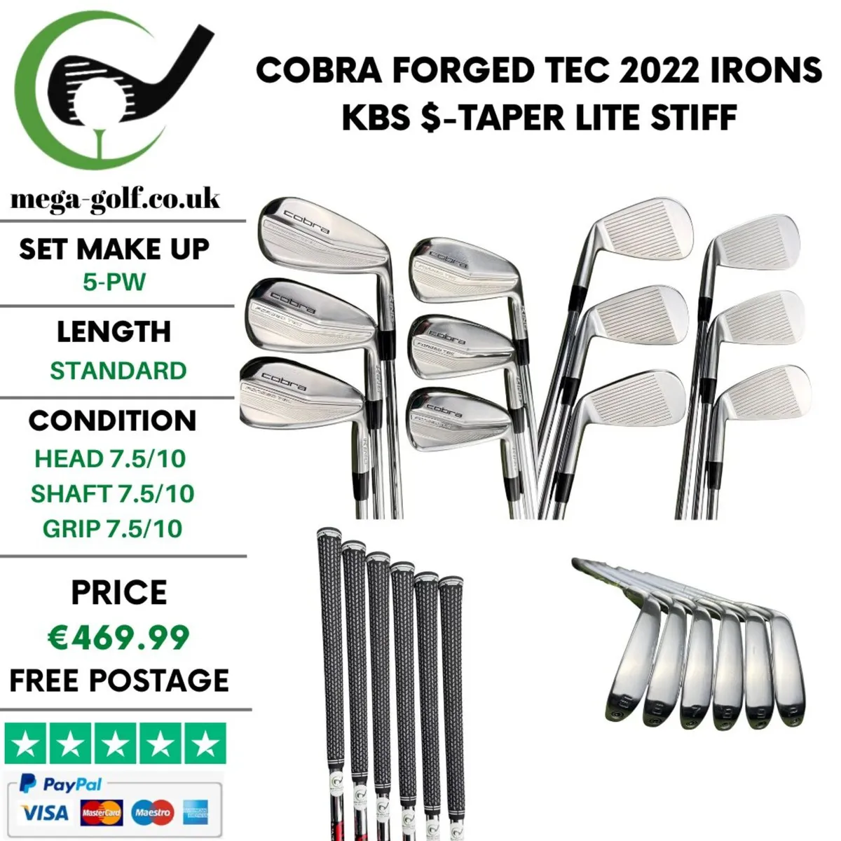 Cobra Forged Tec 2022 Irons / 5-Pw / Stiff - Image 1