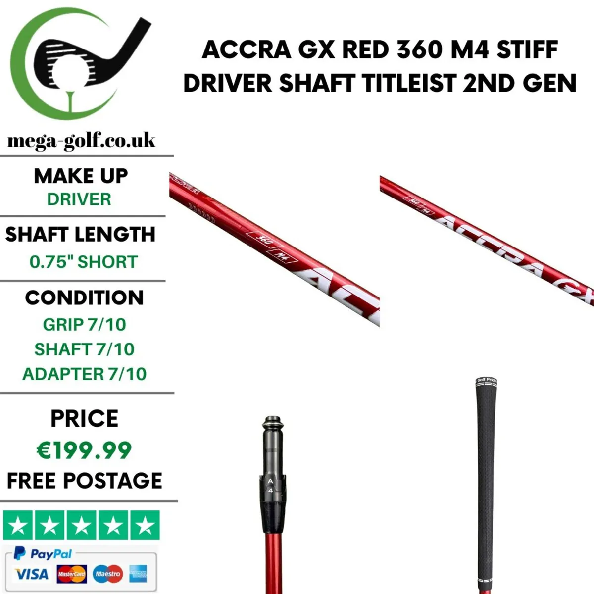 Accra GX Red 360 M4 Stiff Driver Shaft / Titleist - Image 1