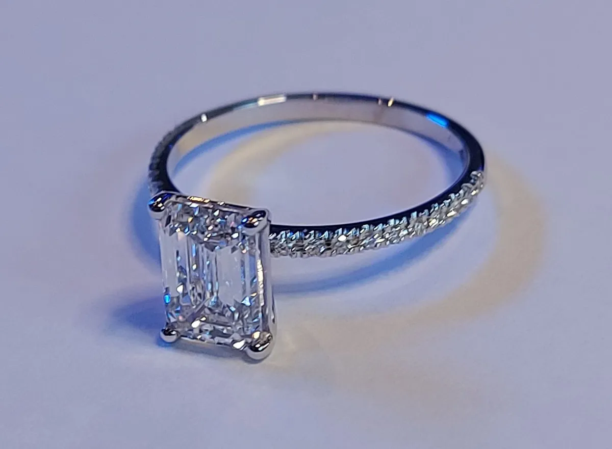 14k Gold ring with 2 ct Lab-Grown Diamond IGI - Image 3