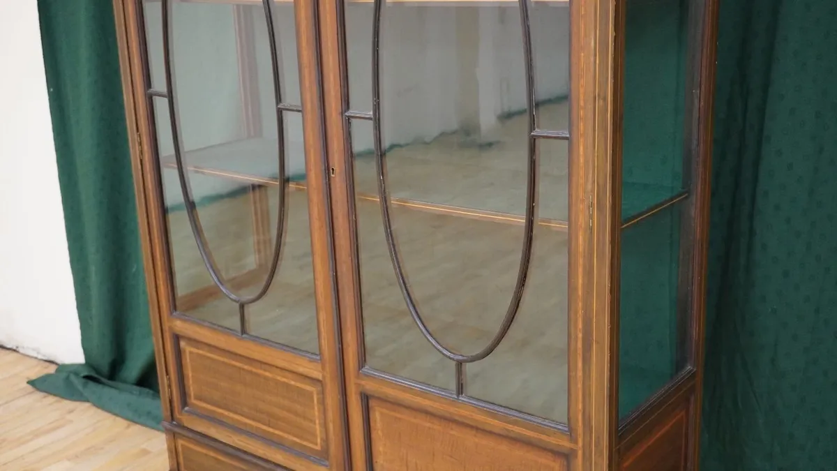 Early 20th-Century Inlaid Glazed Display Cabinet - Image 3