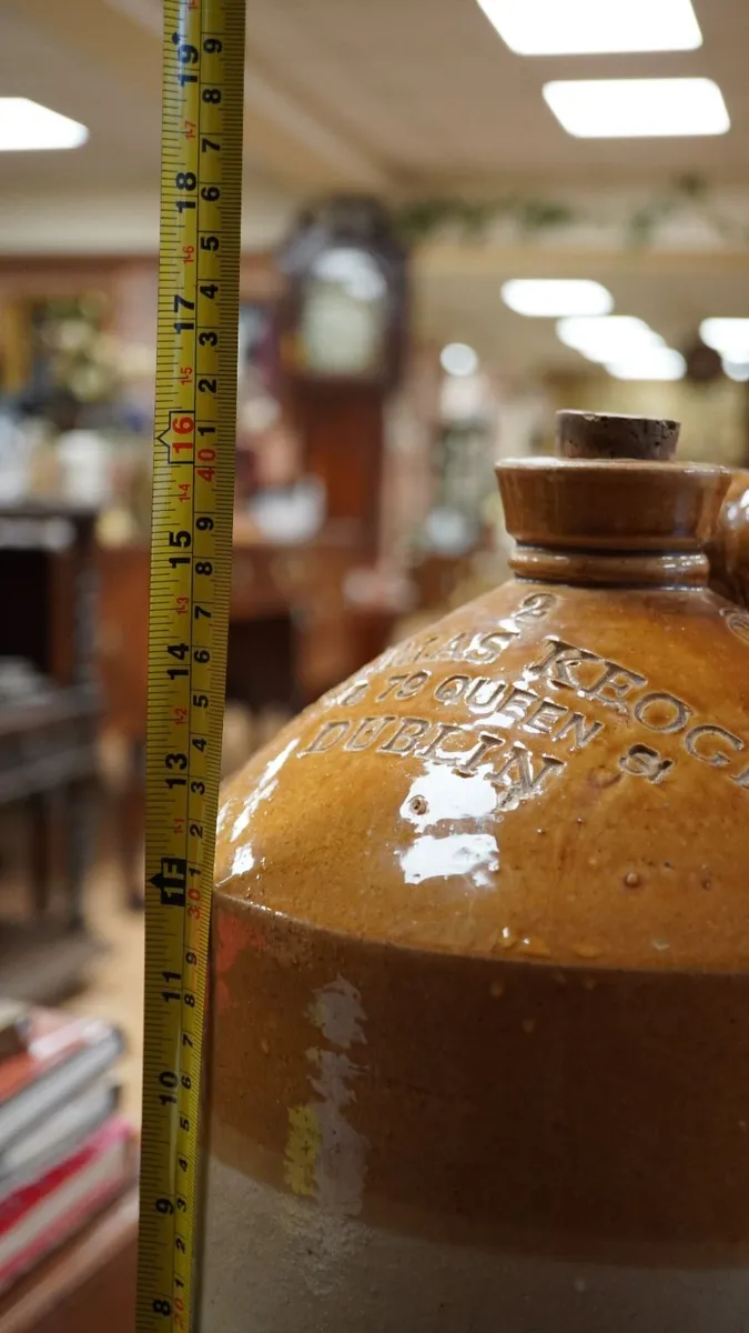 Antique Dublin Stoneware Spirit Flagon - Image 3