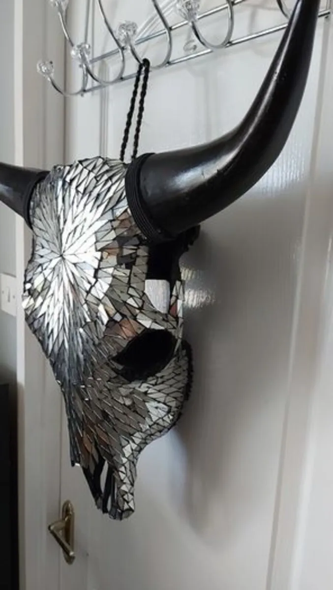 Mirror Insert Black Bull Skull - Image 4
