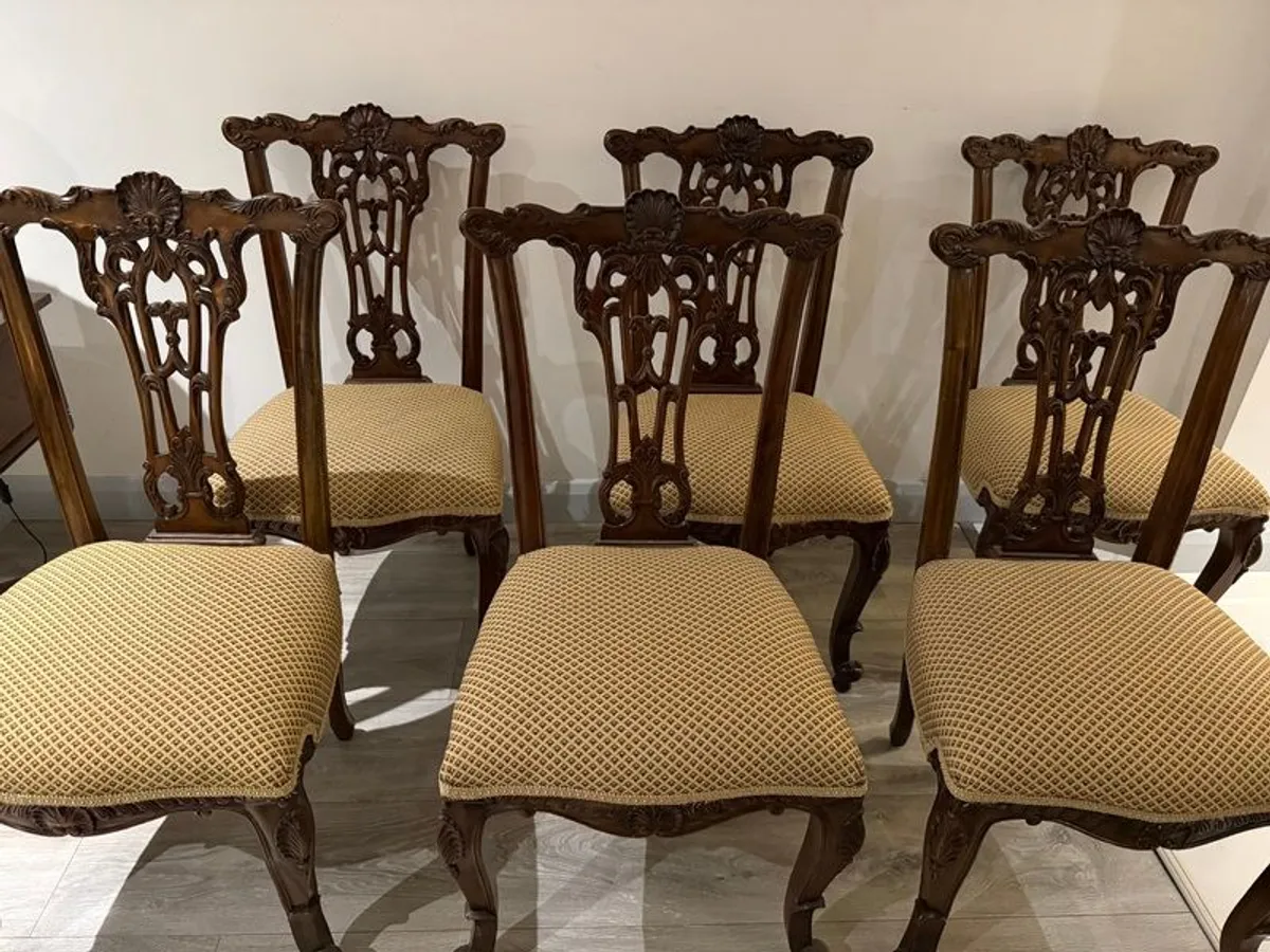 6 x Georgian Style Dining Chairs - Image 1