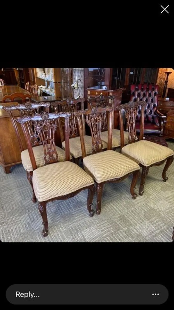 6 x Georgian Style Dining Chairs - Image 2
