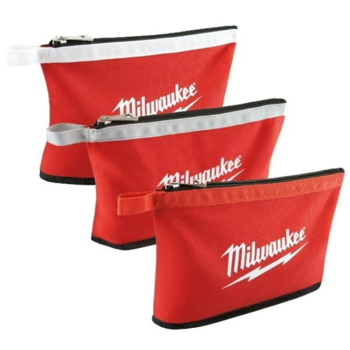 3x Milwaukee Zipper Pouch Tool Bags - Image 2