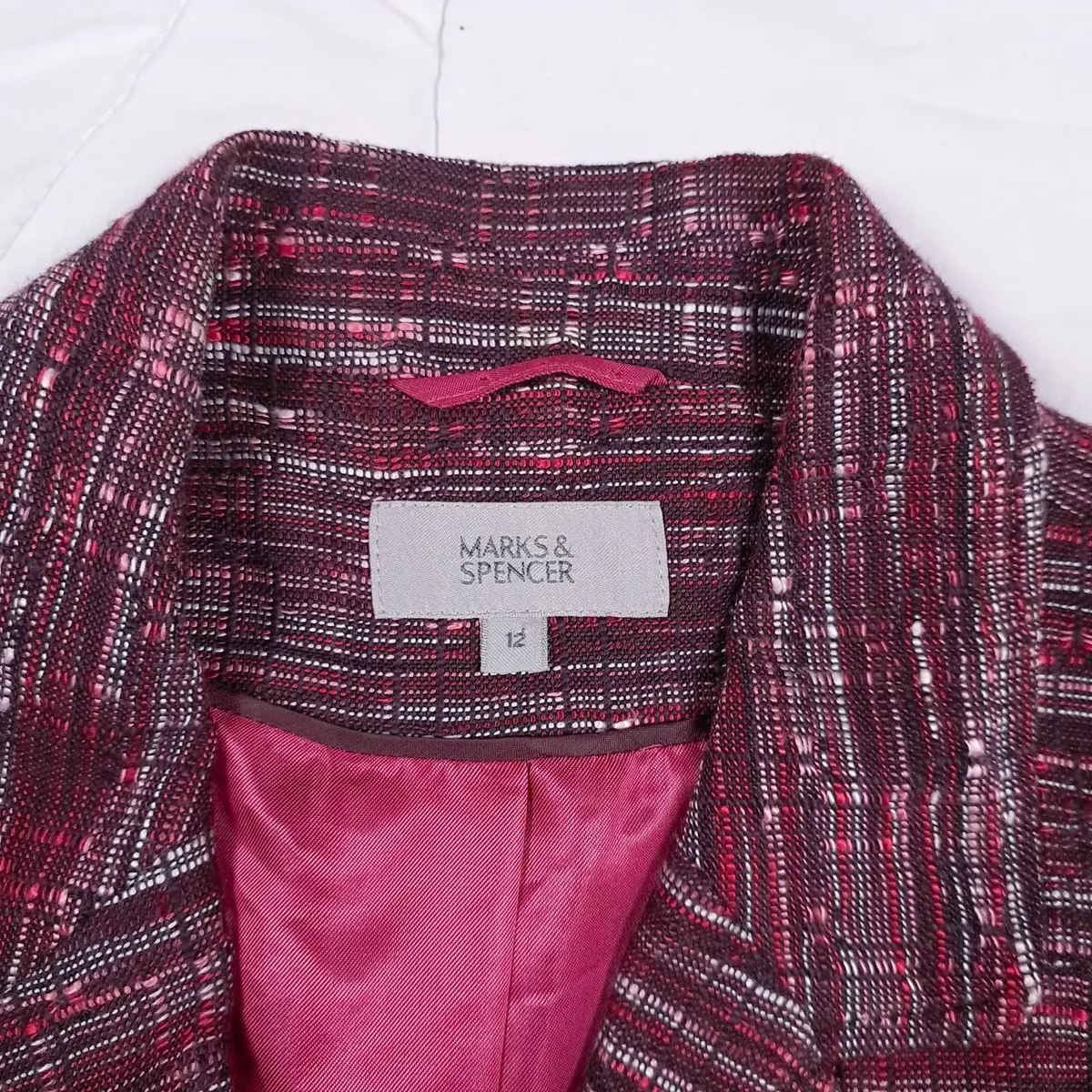 Marks & Spencer Pink Tweed Blazer 10UK/38EU - Image 4