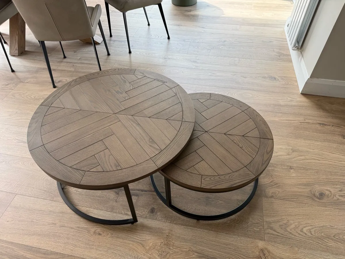 Grey Ash nest of 2 coffee tables - Image 1
