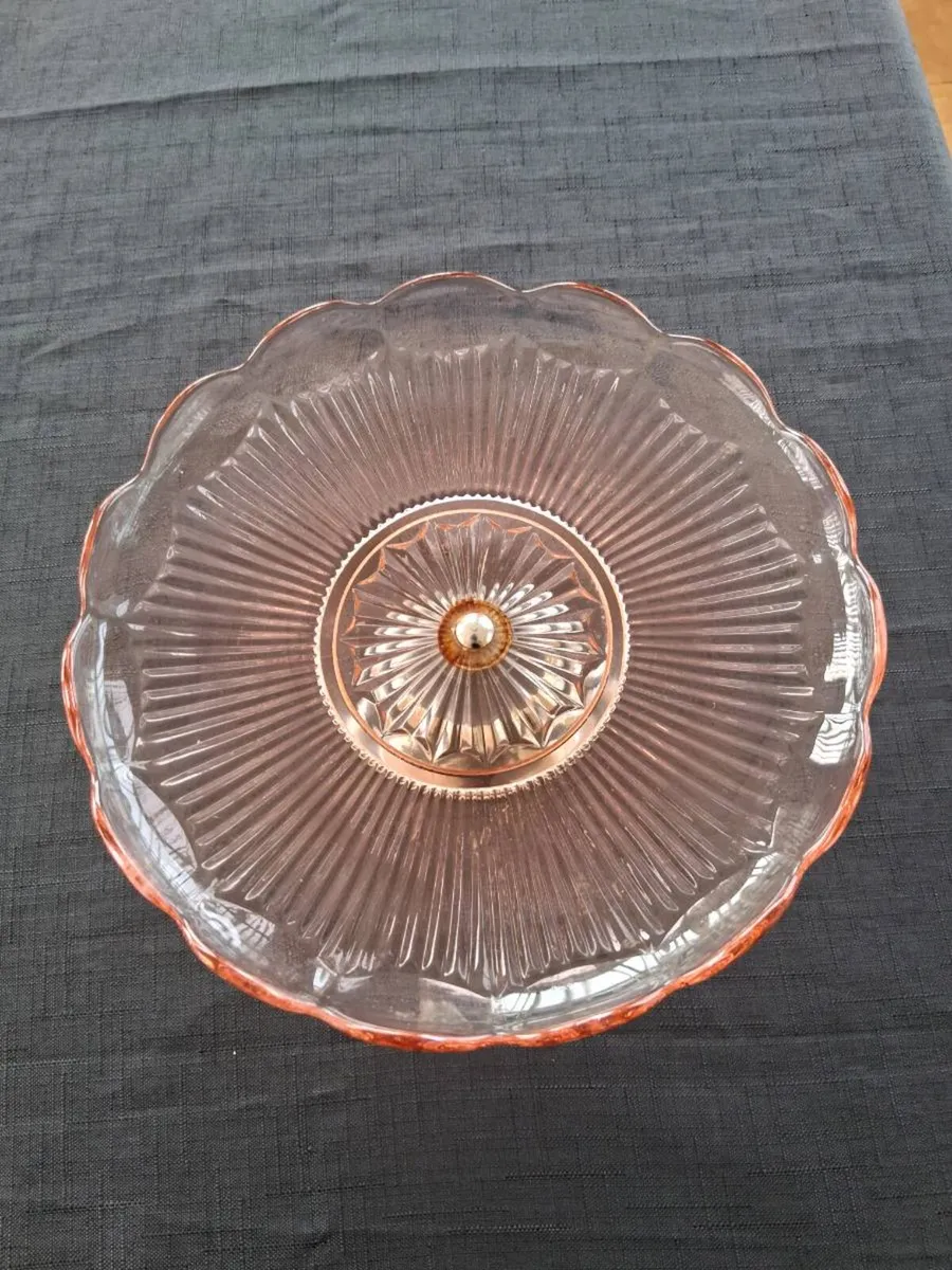 Pink Glass Colour Cake Stand - Image 2