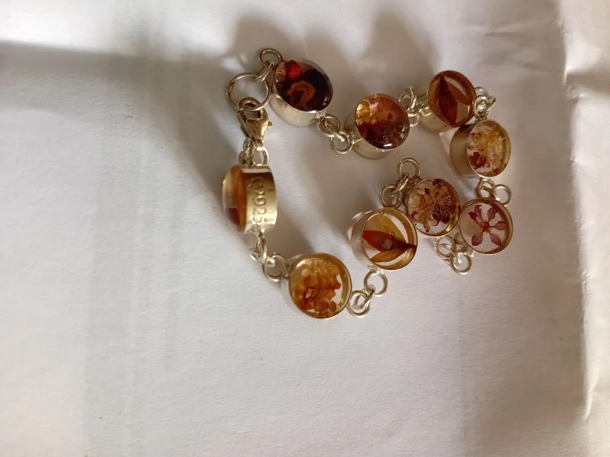 9 ct Gold Earrings Silver Bracelet & Pendant . - Image 4