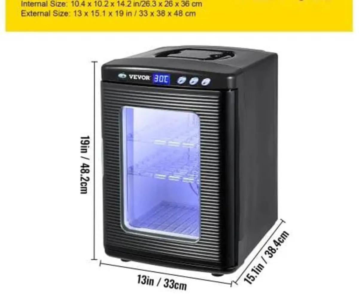 Black Reptile Incubator 25L Scientific Lab Incubat - Image 4