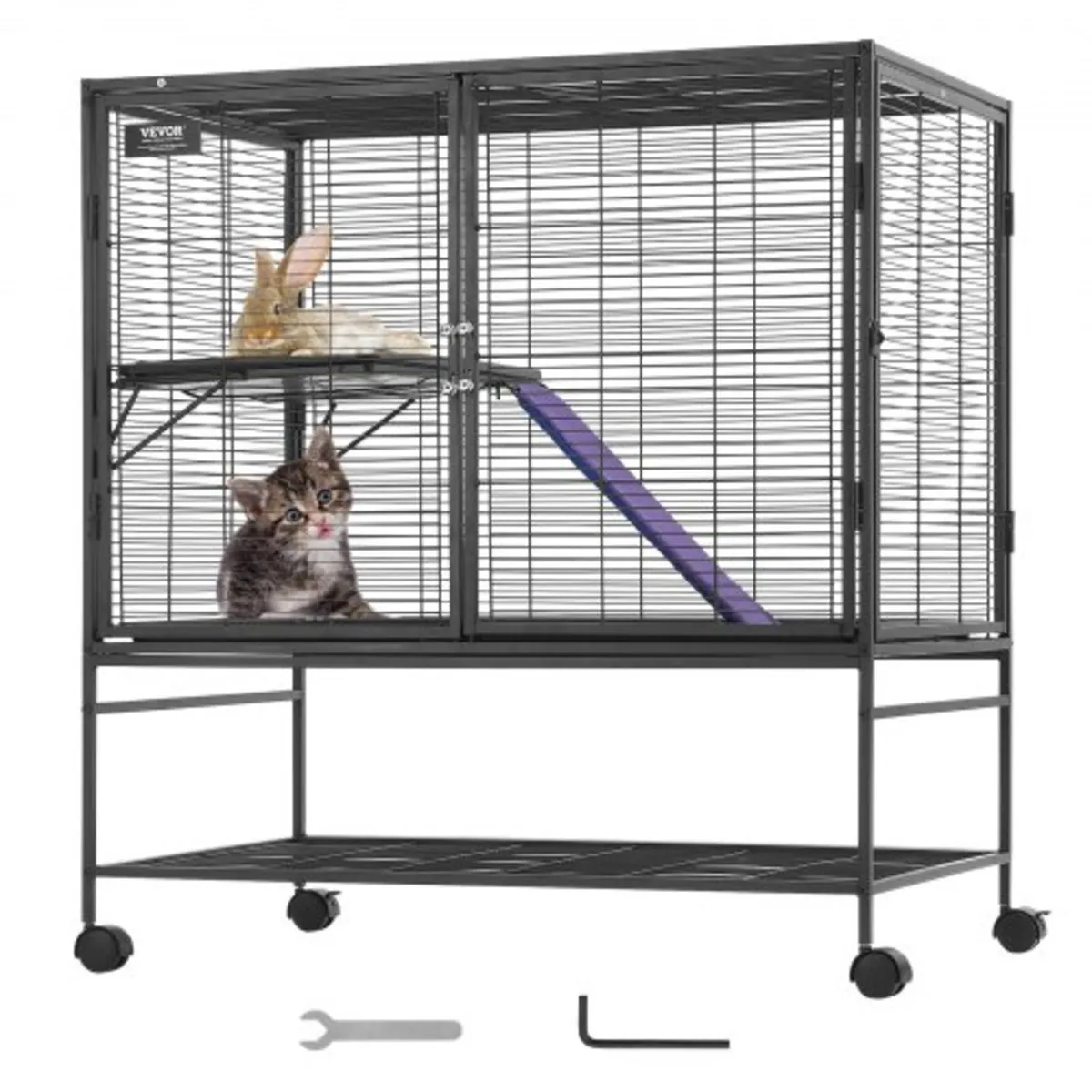 39" Rolling Metal Ferret Cage, Large 2-Tier Critte - Image 1