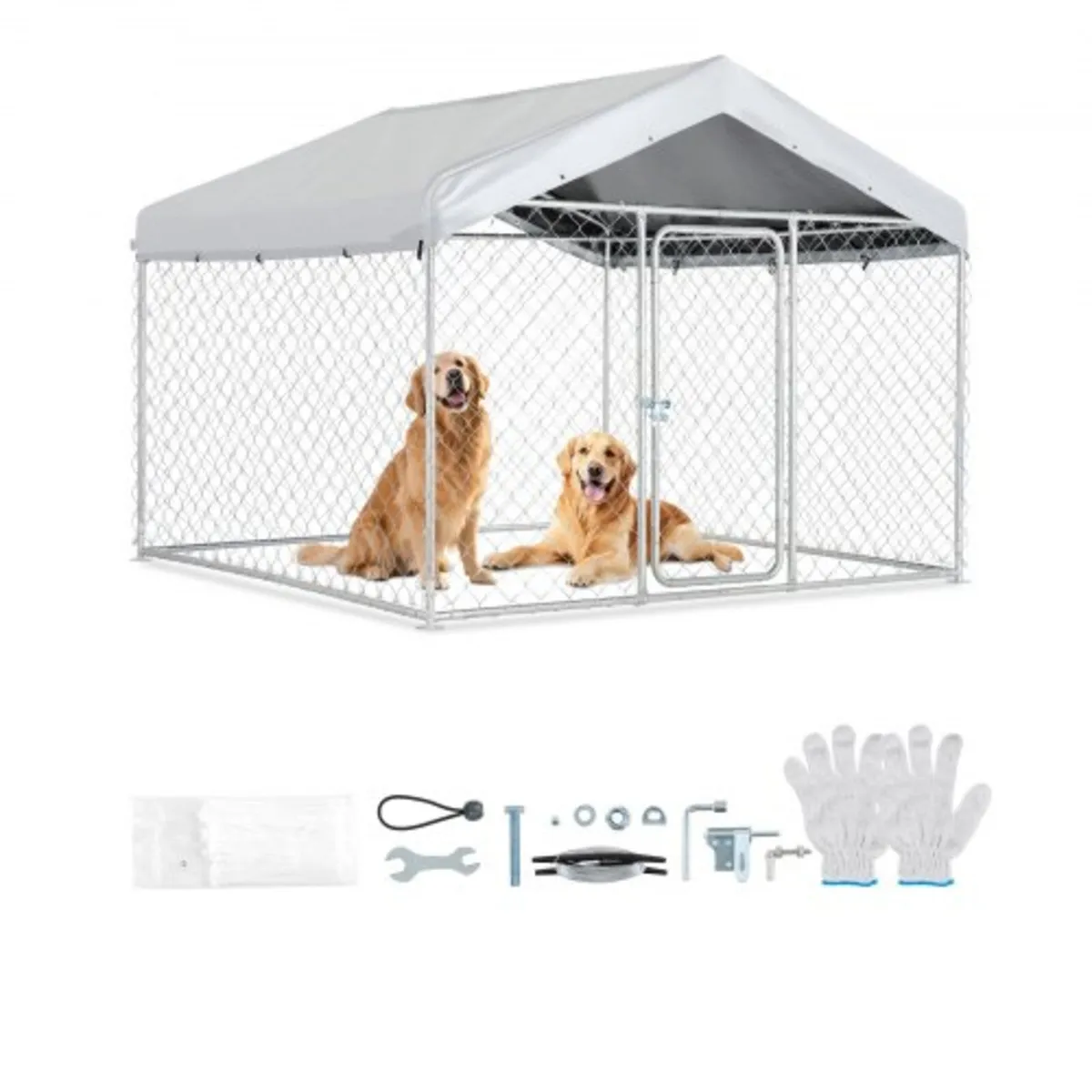 Outdoor Dog Kennel, 2 x 2 x 1.6 m Large Dog Kennel - Image 1